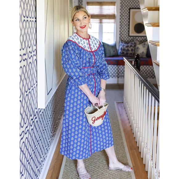 Printfresh Blue and White Midi Dress - Picture 2 of 8